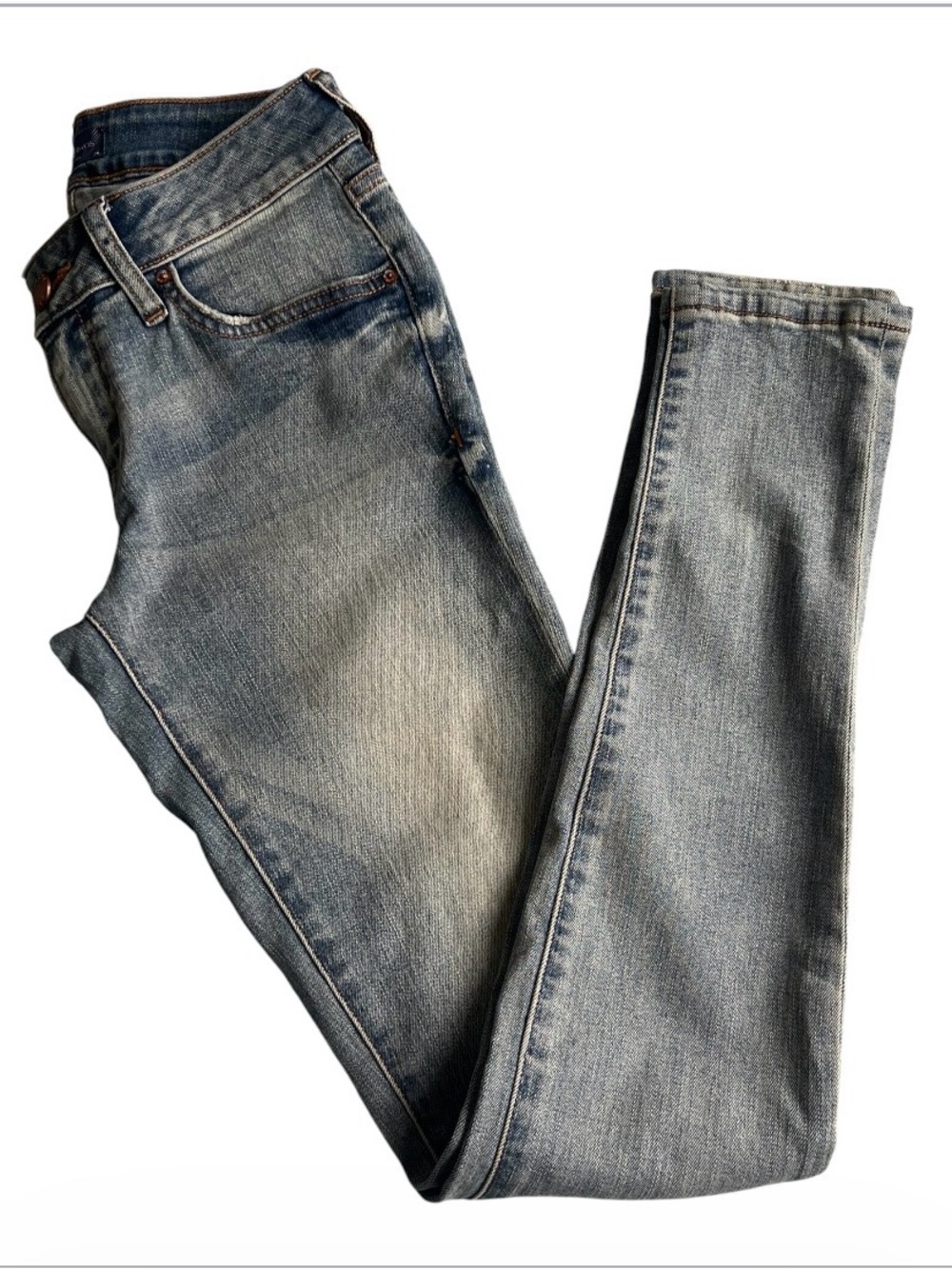 Jacob Davis Women's Light Wash Skinny Stretch Denim Jeans Mid Rise 26-Pocket
